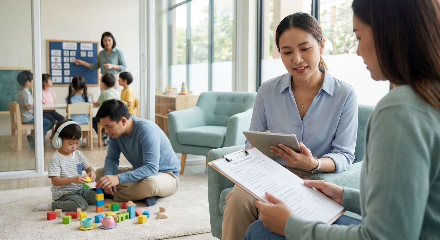 نمایی از یک دفترچه یادداشت که نقاط عطف رشدی یک کودک در آن ثبت شده است.