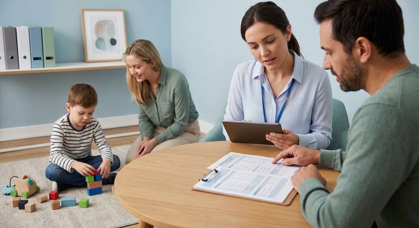 تصویری نمادین از یک آلبوم عکس خانوادگی که نشان‌دهنده مرور خاطرات و تاریخچه رشد یک کودک است.