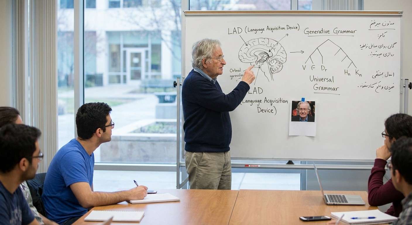 انقلاب چامسکی: آیا زبان یک غریزه است و ذهن ما برای آن سیم‌کشی شده؟