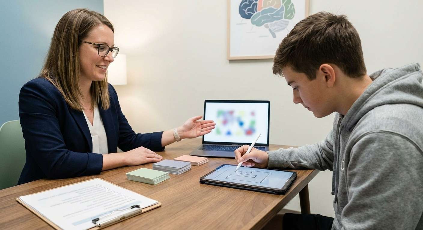 یک صفحه کامپیوتر که حرف X را به عنوان محرک هدف نشان می‌دهد و یک دست که آماده فشار دادن کلید فاصله است.