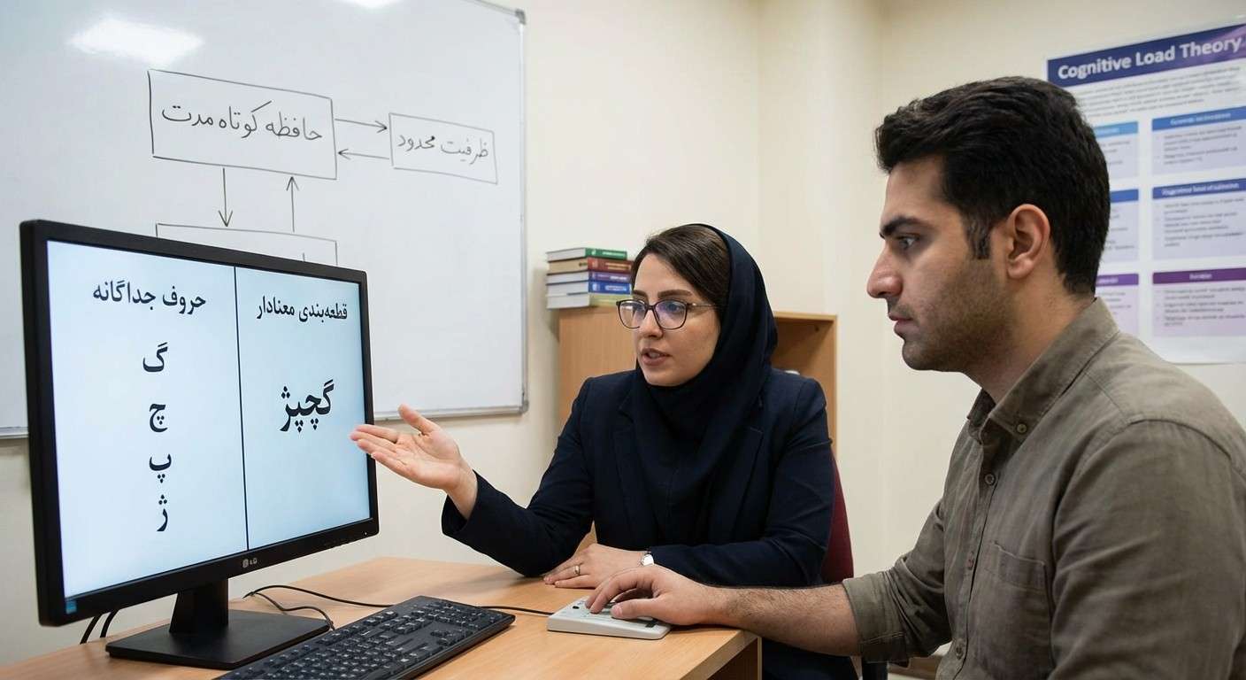 مقایسه به خاطر سپردن حروف جداگانه در برابر قطعه‌بندی آن‌ها به کلمات معنادار.