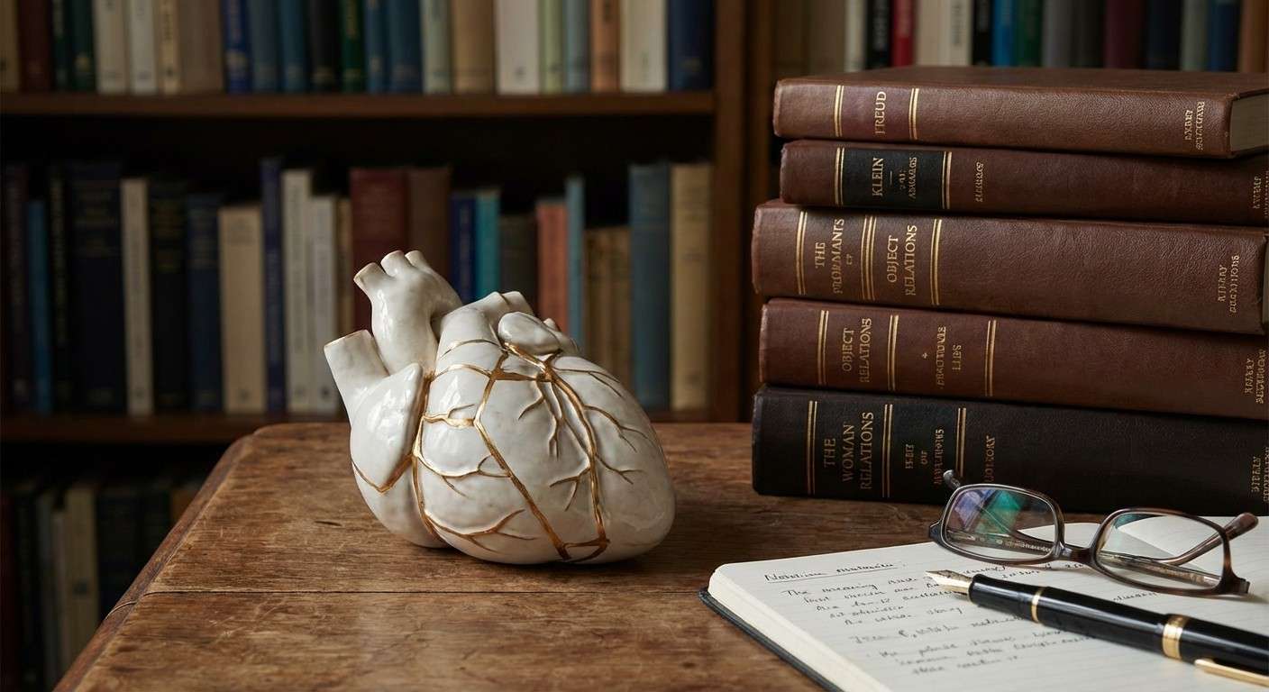 یک قلب شکسته که با نخ‌های طلایی به زیبایی ترمیم شده است، نمادی از جبران و یکپارچگی پس از تعارض.