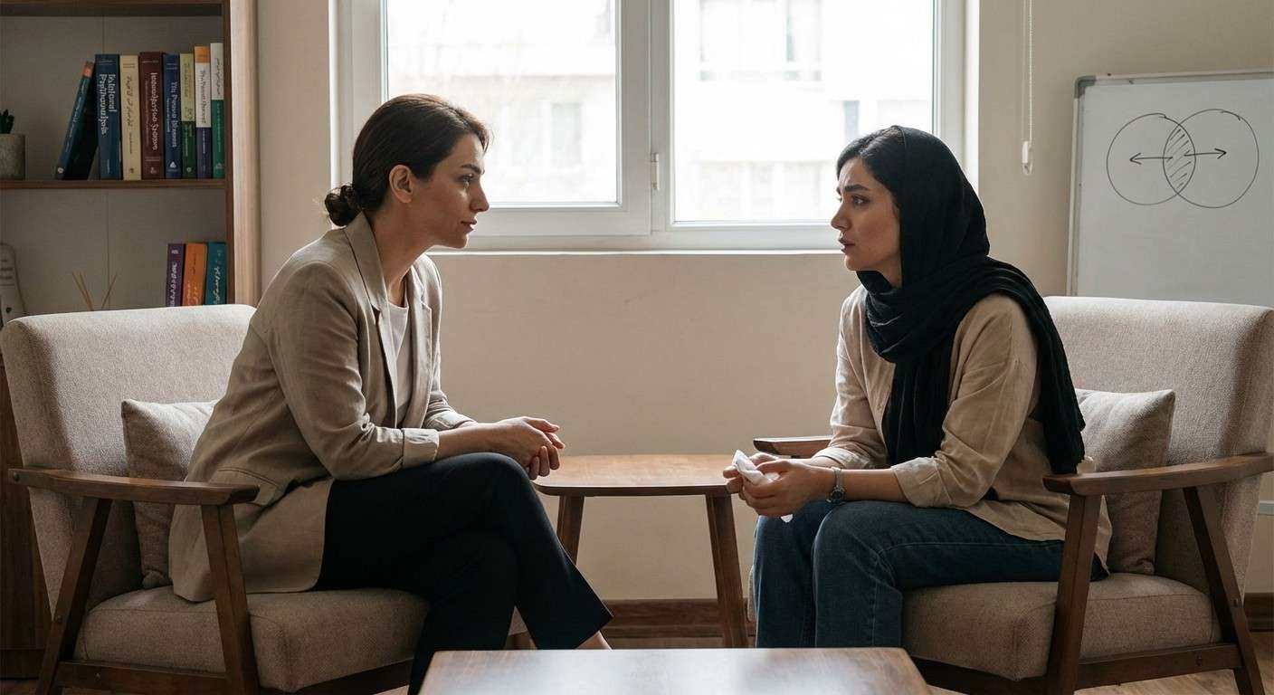 فردی که با حضور آرام خود در کنار دیگری که رنج می‌کشد، او را همراهی می‌کند، نماد پذیرش رنج دیگری.