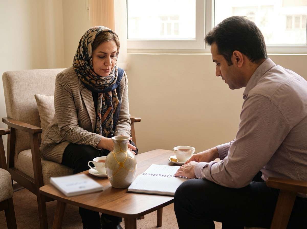 یک گلدان شکسته که با هنر کینتسوگی (بند زدن با طلا) ترمیم شده است، نماد بهبود و قوی‌تر شدن پس از شکست.