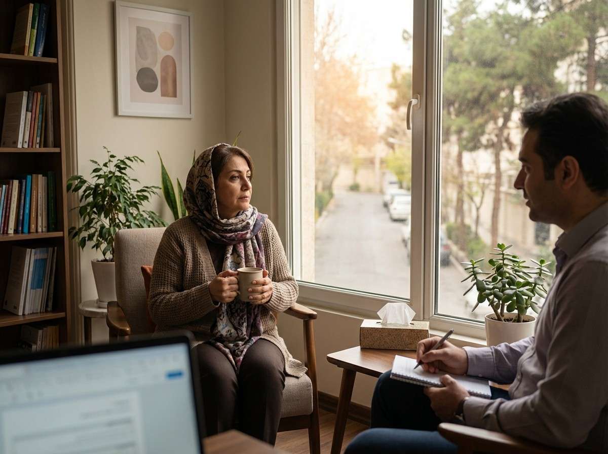 فردی در حال فکر کردن و نگاه به مسیری روشن در آینده، نماد وضوح ذهنی در روان‌درمانی
